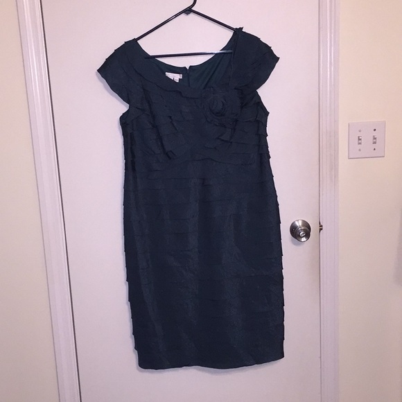 Teal Ruffle Dress - Picture 2 of 3